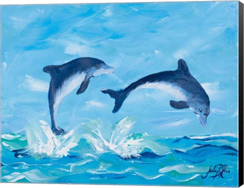 Framed Soaring Dolphins II Print