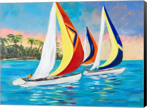 Framed Morning Sails II Print