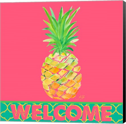 Framed Punchy Pineapple Welcome Print