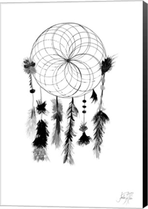 Framed Dark Midnight Dream Catcher I Print