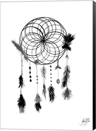 Framed Dark Midnight Dream Catcher II Print