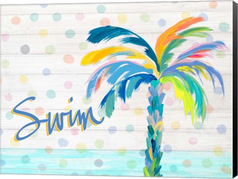 Framed Swim Near the Palm Tree Print