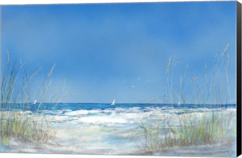 Framed Grassy Seascape Print