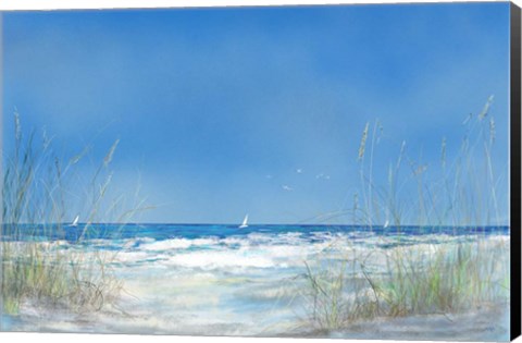 Framed Grassy Seascape Print