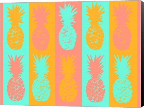 Framed Vibrant Pineapples Fiesta Print
