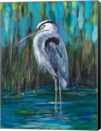 Framed Standing Heron II Print
