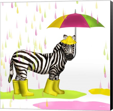 Framed Raindrops Safari Zebra Print