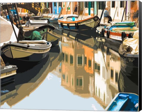 Framed Burano Boats Print