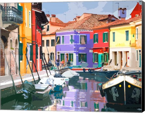 Framed Burano Village Print