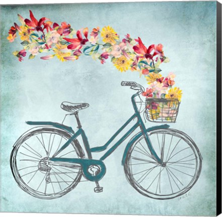 Framed Floral Day Bike II Print