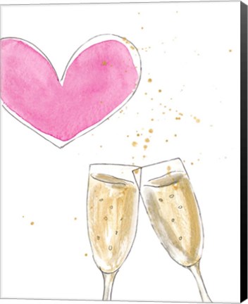 Framed Champagne Heart Print