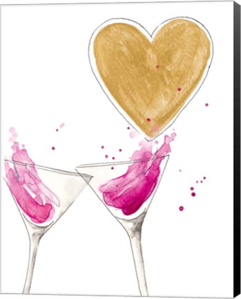 Framed Martini Heart Print