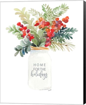 Framed Christmas Mason Jar Print