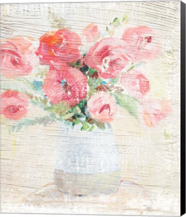 Framed Peonies on Wood Print