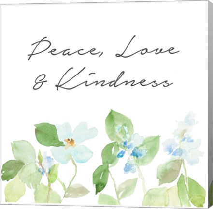 Framed Peace Love &amp; Kindness Print