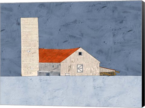 Framed Barn and Silo Print