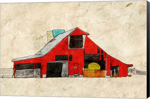 Framed Red Barn Print