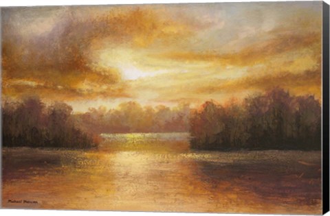 Framed Golden Lake Glow II Print