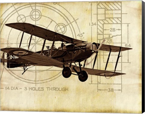 Framed Flight Plans I Print