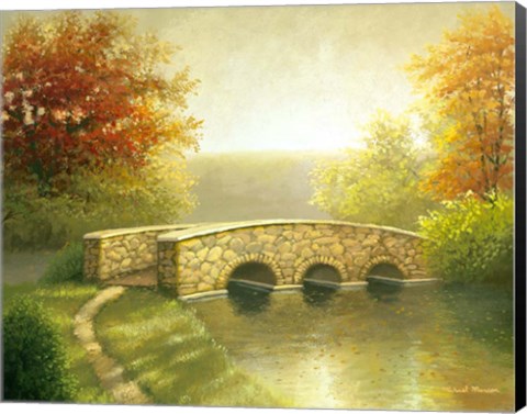 Framed Autumn Bridge I Print