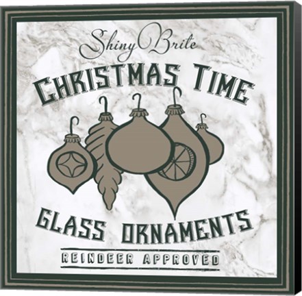 Framed Taupe Christmas Sign IV Print