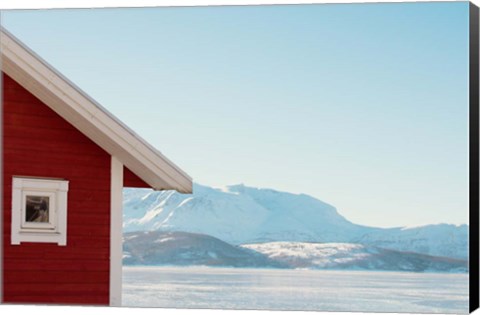 Framed Winter Cabin Print