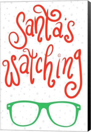 Framed Santa&#39;s Watching Print