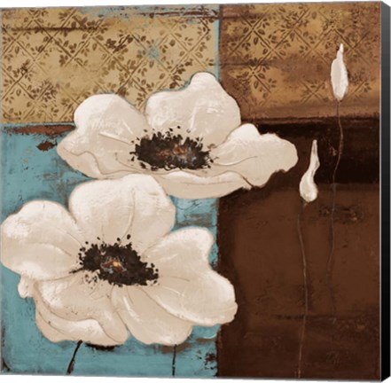 Framed White Poppies I Print