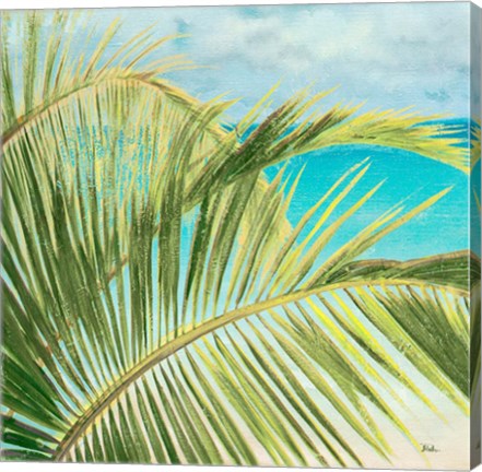 Framed Bright Coconut Palm I Print