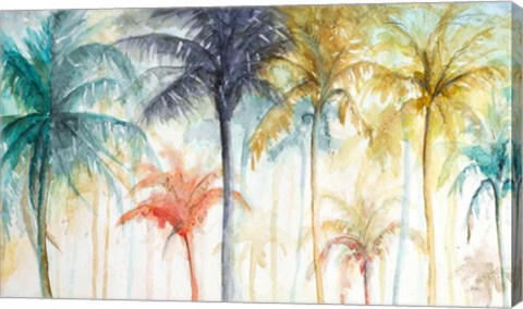 Framed Watercolor Summer Palms Print