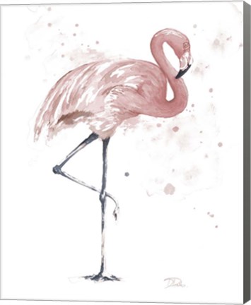 Framed Flamingo Stand II Print