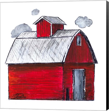 Framed Red Barn Print