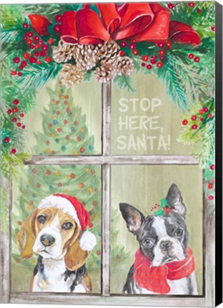 Framed Stop Here Santa Print