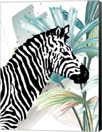 Framed Tropical Zebra Print