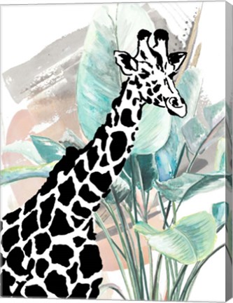 Framed Tropical Giraffe Print