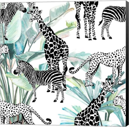 Framed Patterned Safari Print