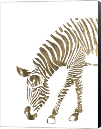 Framed Gold Zebra Print