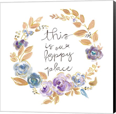 Framed Inspirational Flower Wreath Print