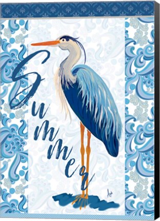 Framed Summer Heron Print