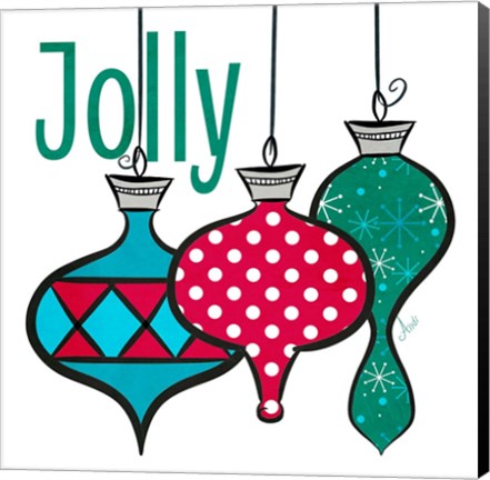 Framed Joyful Christmas Ornaments IV Print