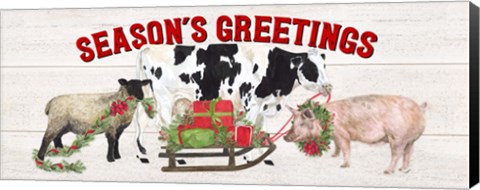 Framed Christmas on the Farm - Seasons Greetings Print