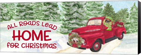 Framed Dog Days of Christmas - Roads Lead Home Print