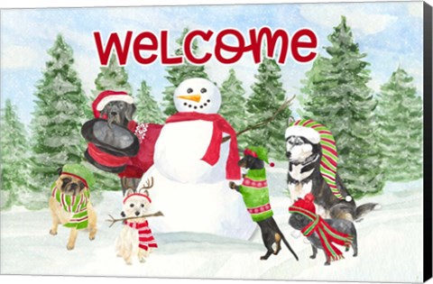 Framed Dog Days of Christmas - Welcome Print