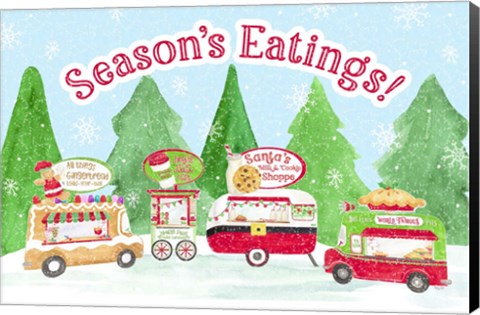 Framed Food Cart Christmas - Seasons Eatings Print