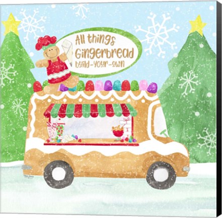 Framed Food Cart Christmas I Gingerbread Print