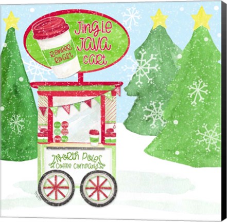 Framed Food Cart Christmas II Jingle Java Print