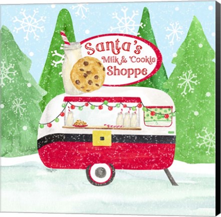 Framed Food Cart Christmas IV Santas Milk and Cookies Print