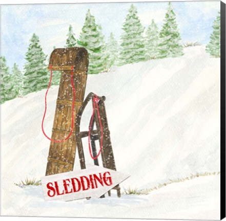 Framed Sleigh Bells Ring II Sledding Print