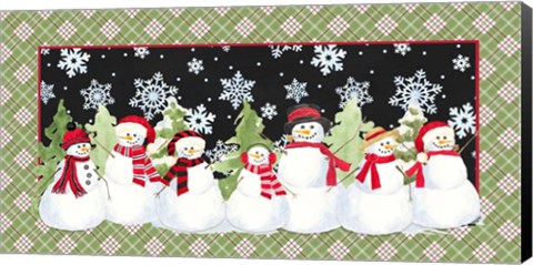 Framed Snowman Wonderland - Red Plaid Print