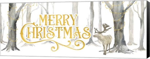 Framed Christmas Forest panel I-Merry Christmas Print